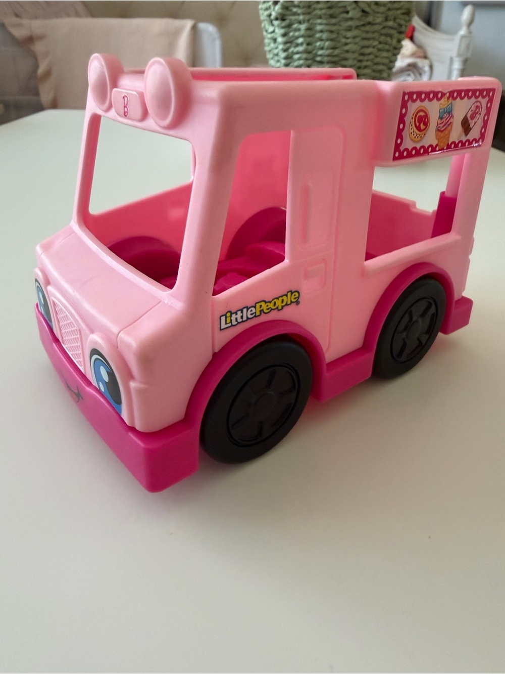 Fisher-Price Little People Pink Ice Cream Truck Toy